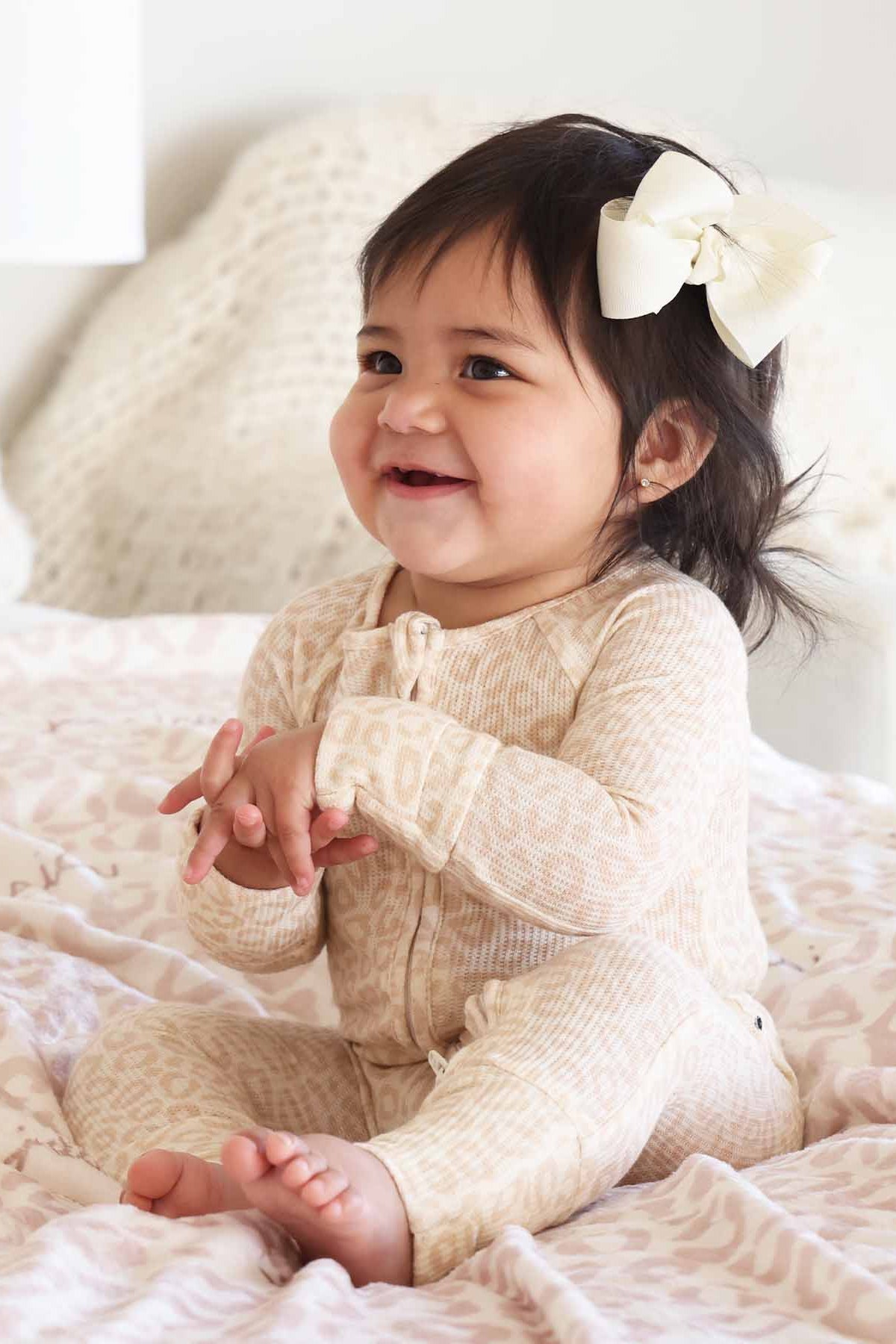 Lovely Leopard Bamboo Waffle Convertible Zip Romper