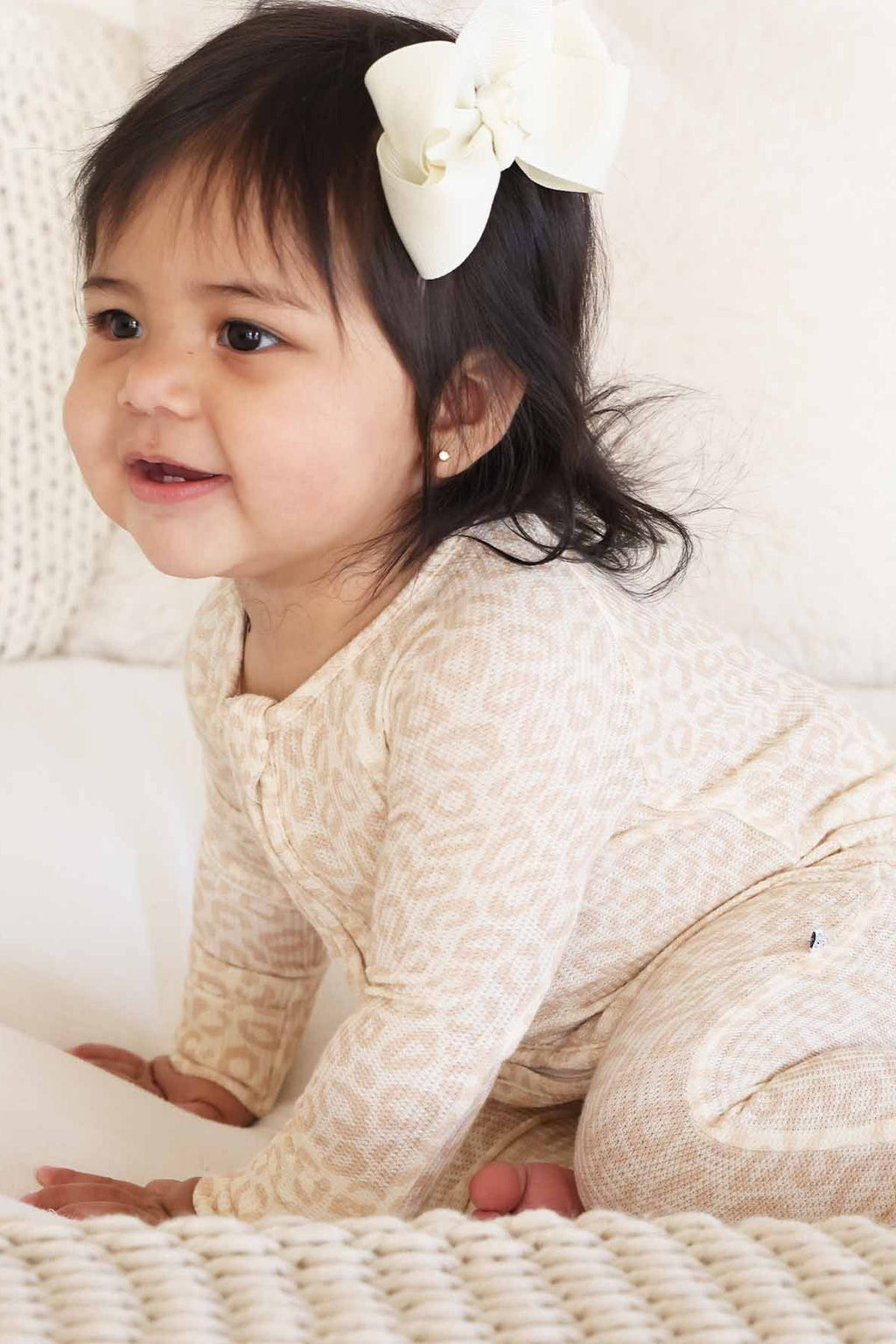 Lovely Leopard Bamboo Waffle Convertible Zip Romper