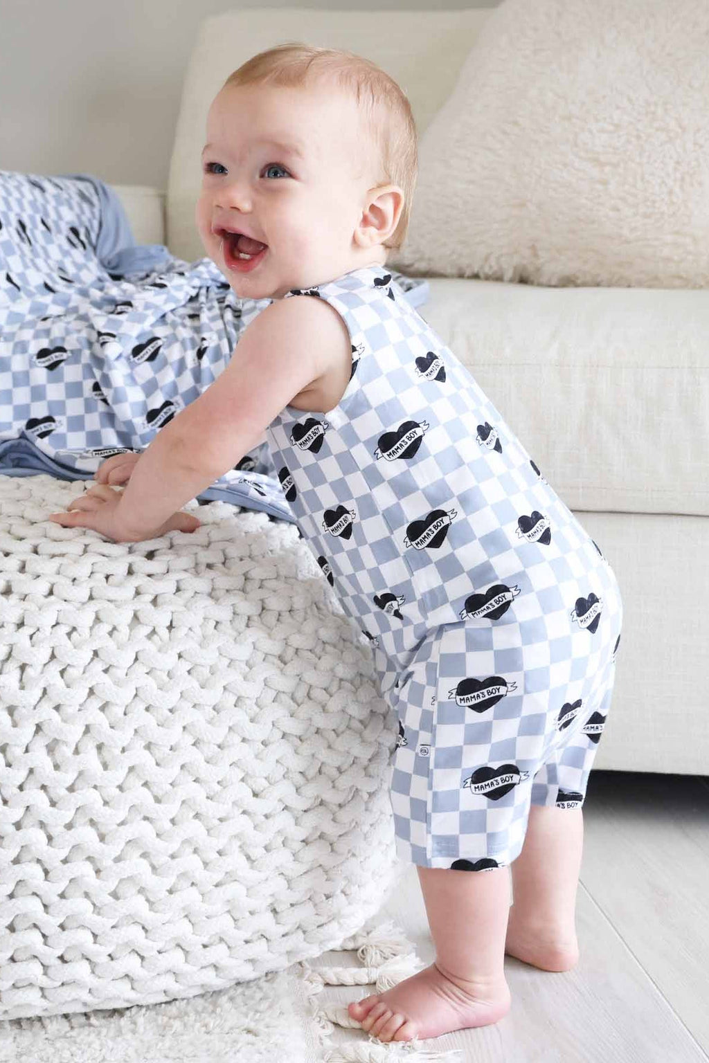 Sleeveless Snap Romper | Mama's Boy