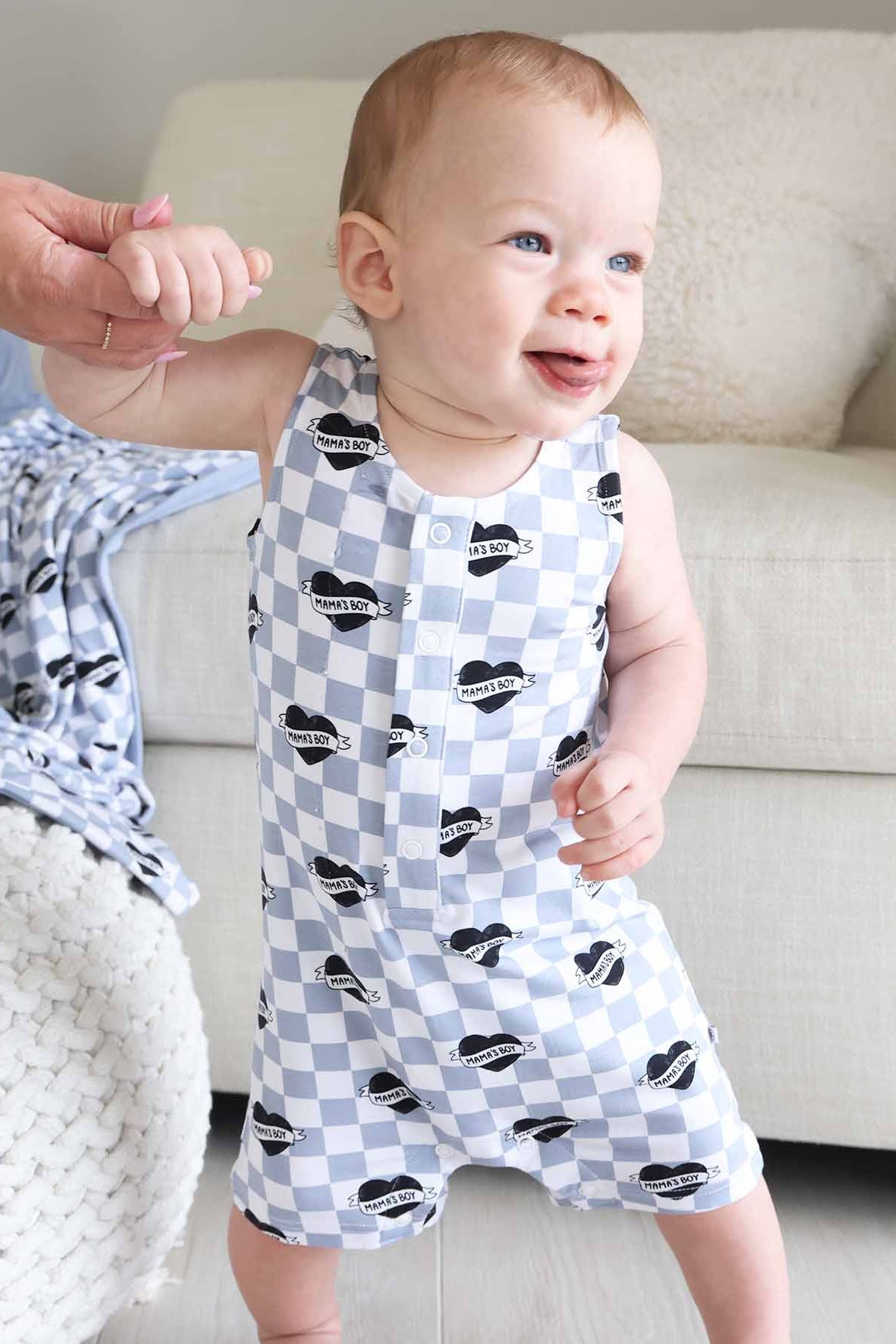 Sleeveless Snap Romper | Mama's Boy