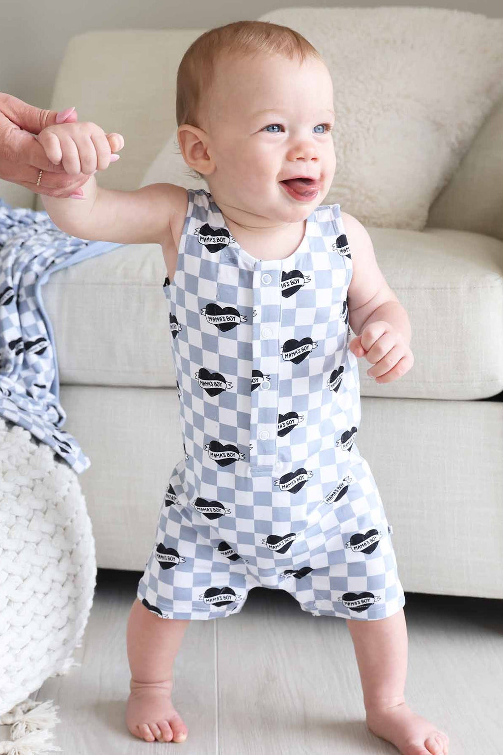 Sleeveless Snap Romper | Mama's Boy