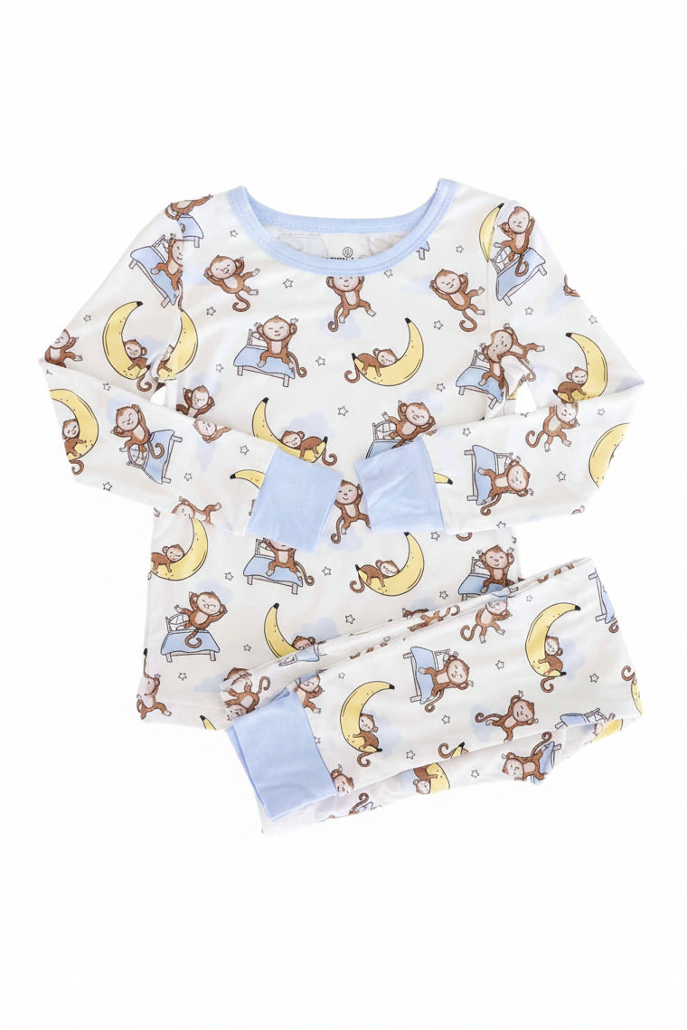 Monkey See, Monkey Snooze Two Piece Pajama Set