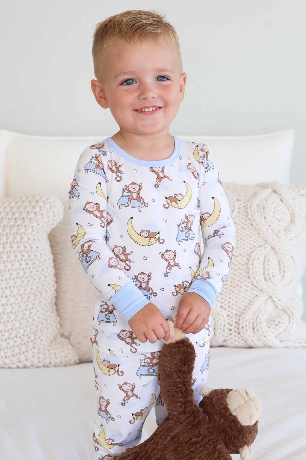 Monkey See, Monkey Snooze Two Piece Pajama Set