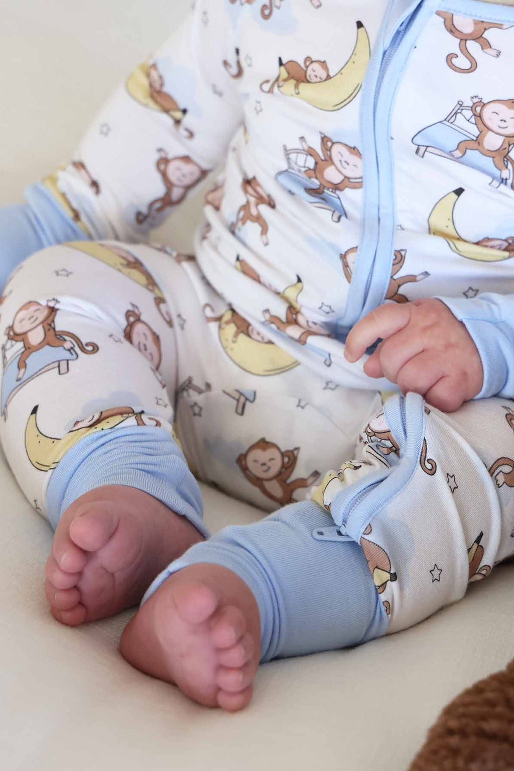 Monkey See, Monkey Snooze Convertible Zip Romper