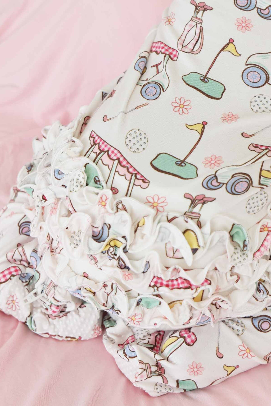 Country Club Cuties Ruffle Zipper Footie | Pink