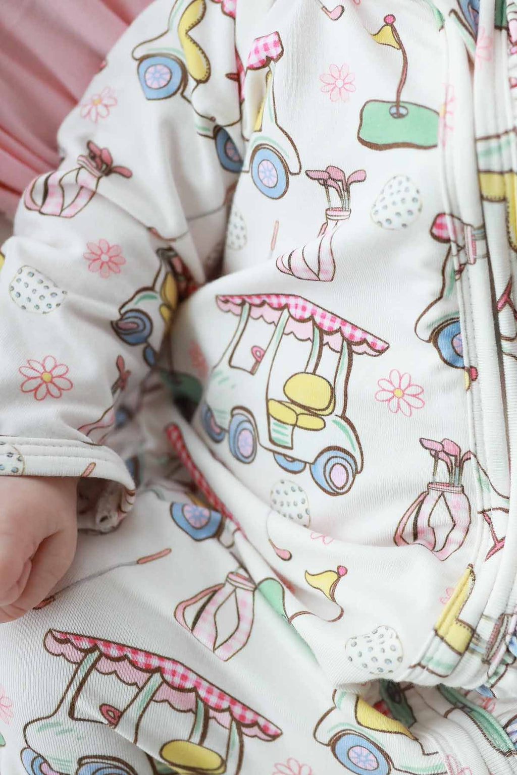 Country Club Cuties Ruffle Zipper Footie | Pink