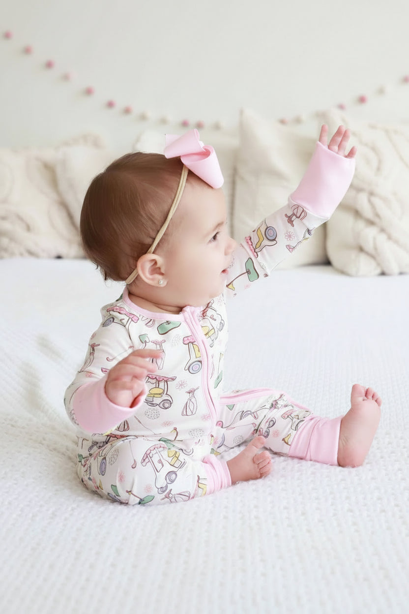 Country Club Cuties Convertible Zip Romper | Pink