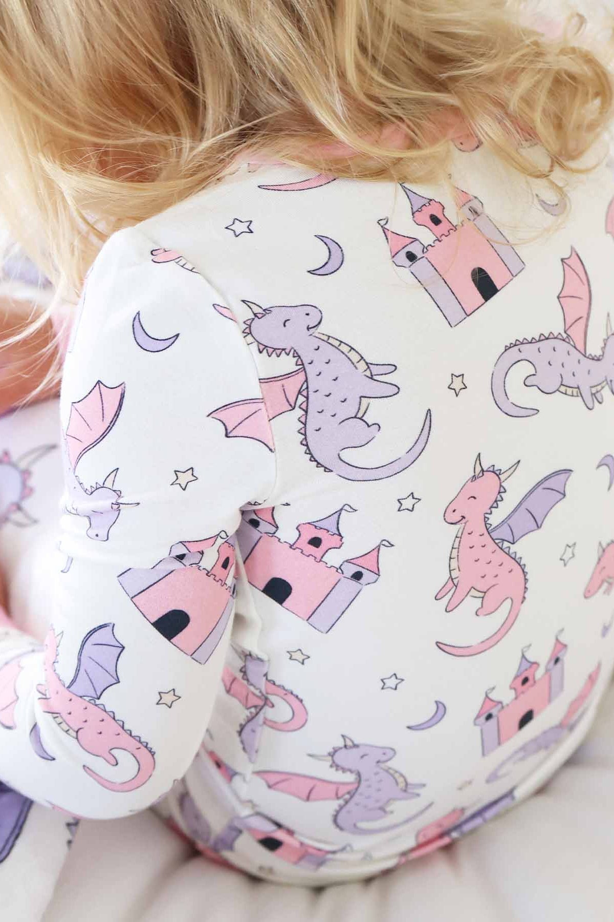 Dragon Adventure Two Piece Pajama Set | Pink
