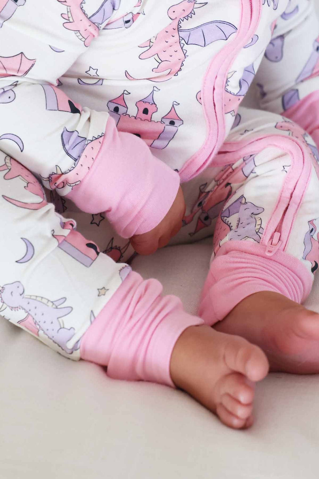 Dragon Adventure Convertible Zip Romper | Pink