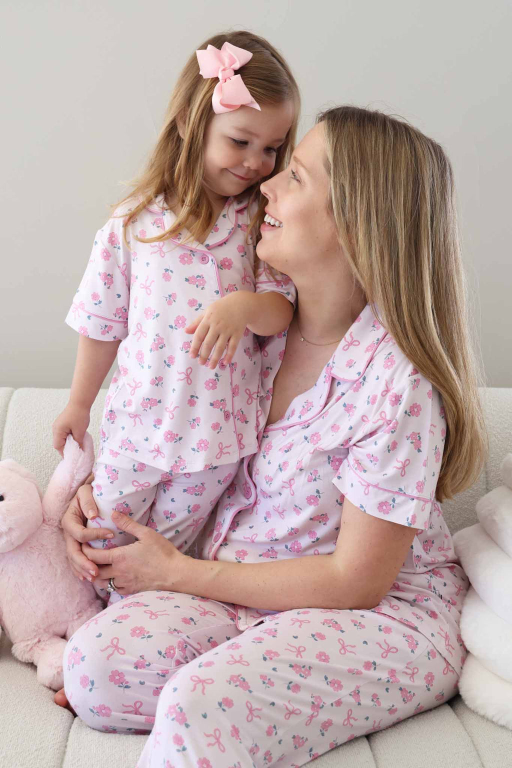 Women's Two Piece Flare Lounge Set | Ribbon & Roses Pink