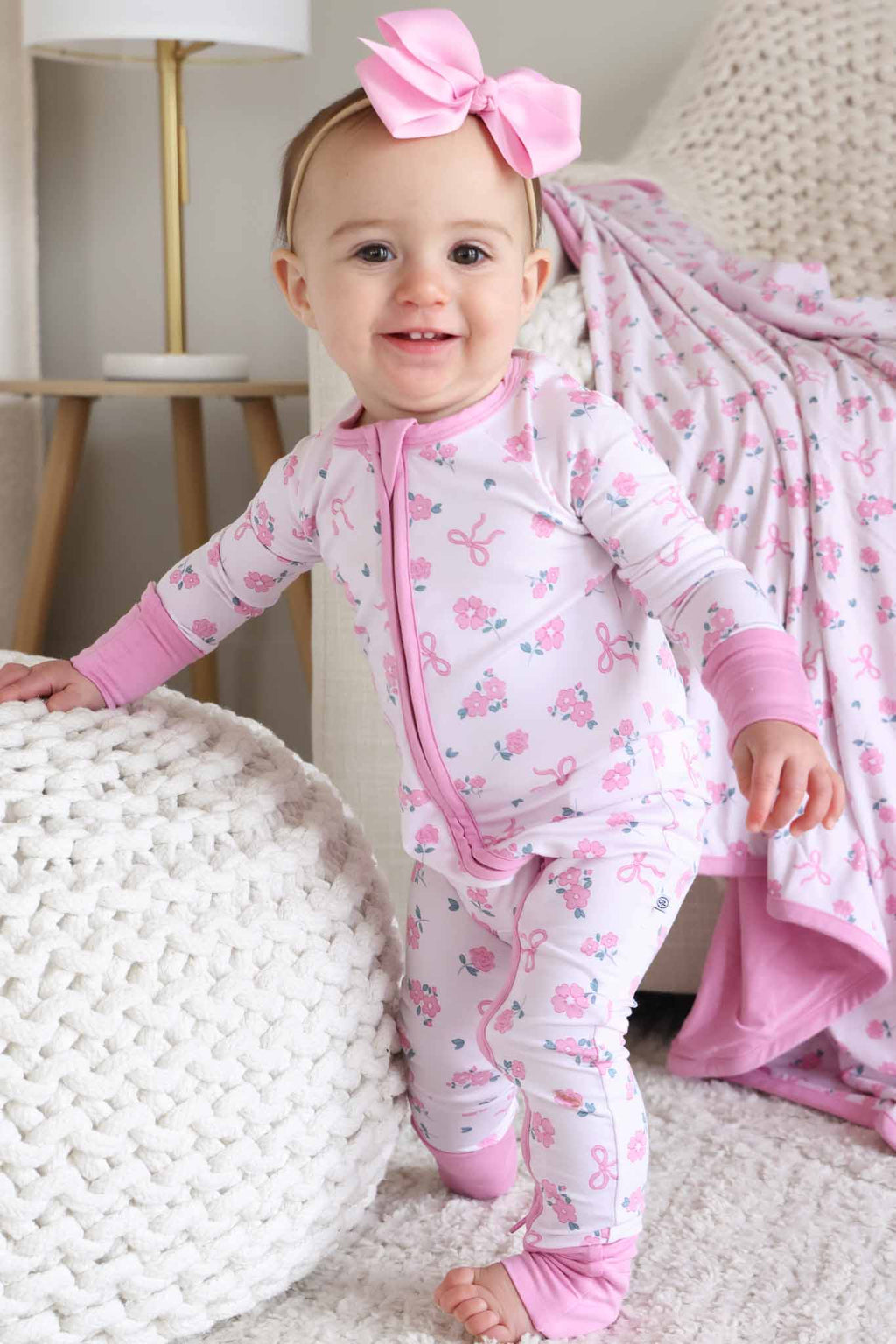 Ribbon & Roses Convertible Zip Romper | Pink