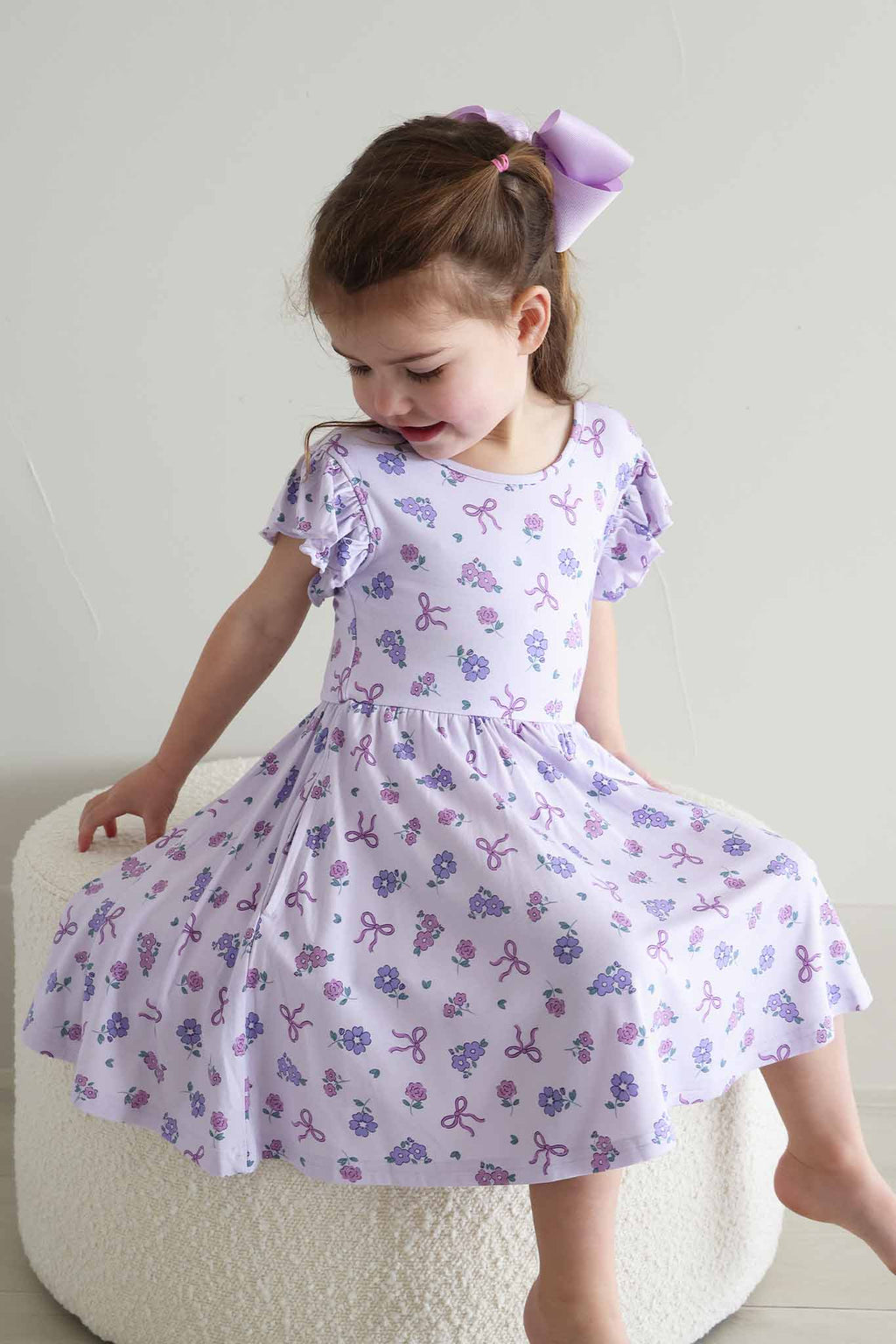 Ruffle Twirl Dress | Ribbon & Roses Purple