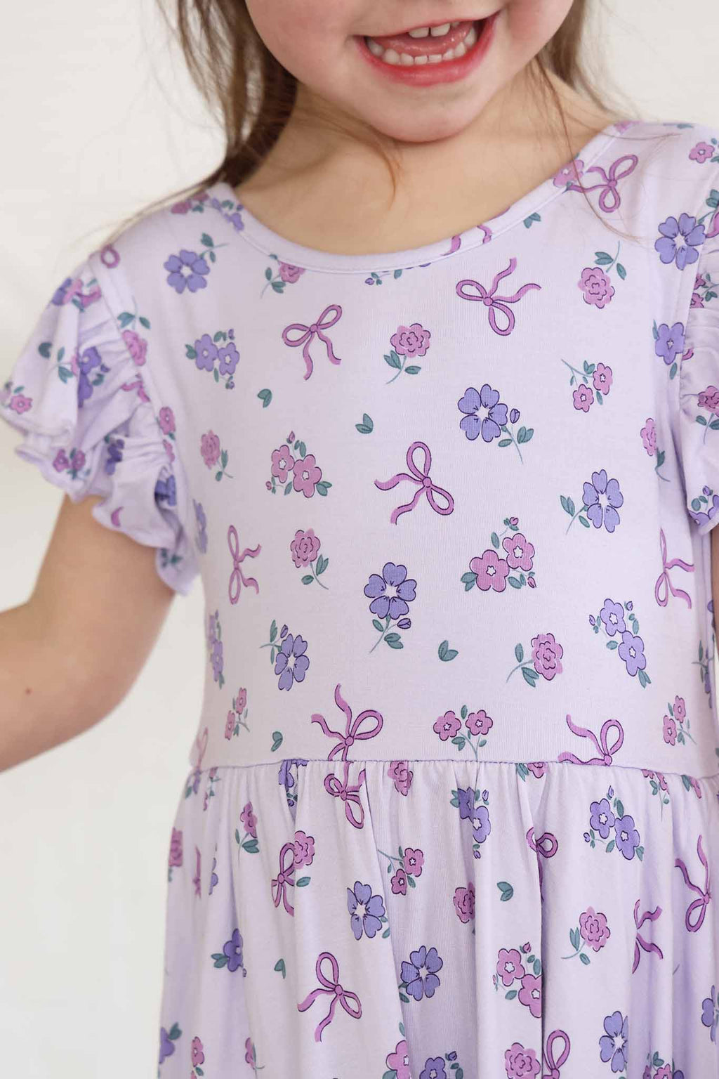 Ruffle Twirl Dress | Ribbon & Roses Purple