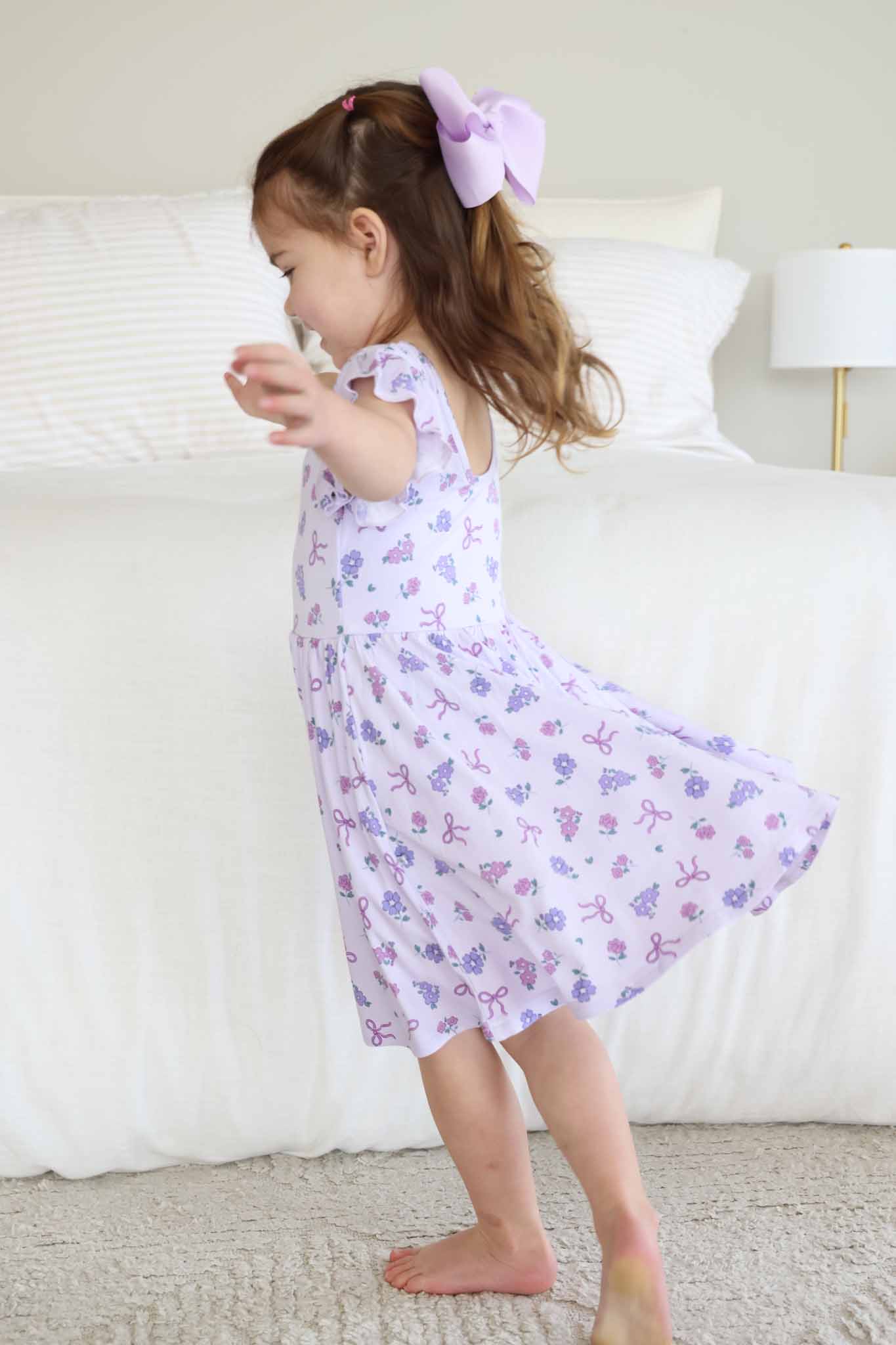 Ruffle Twirl Dress | Ribbon & Roses Purple