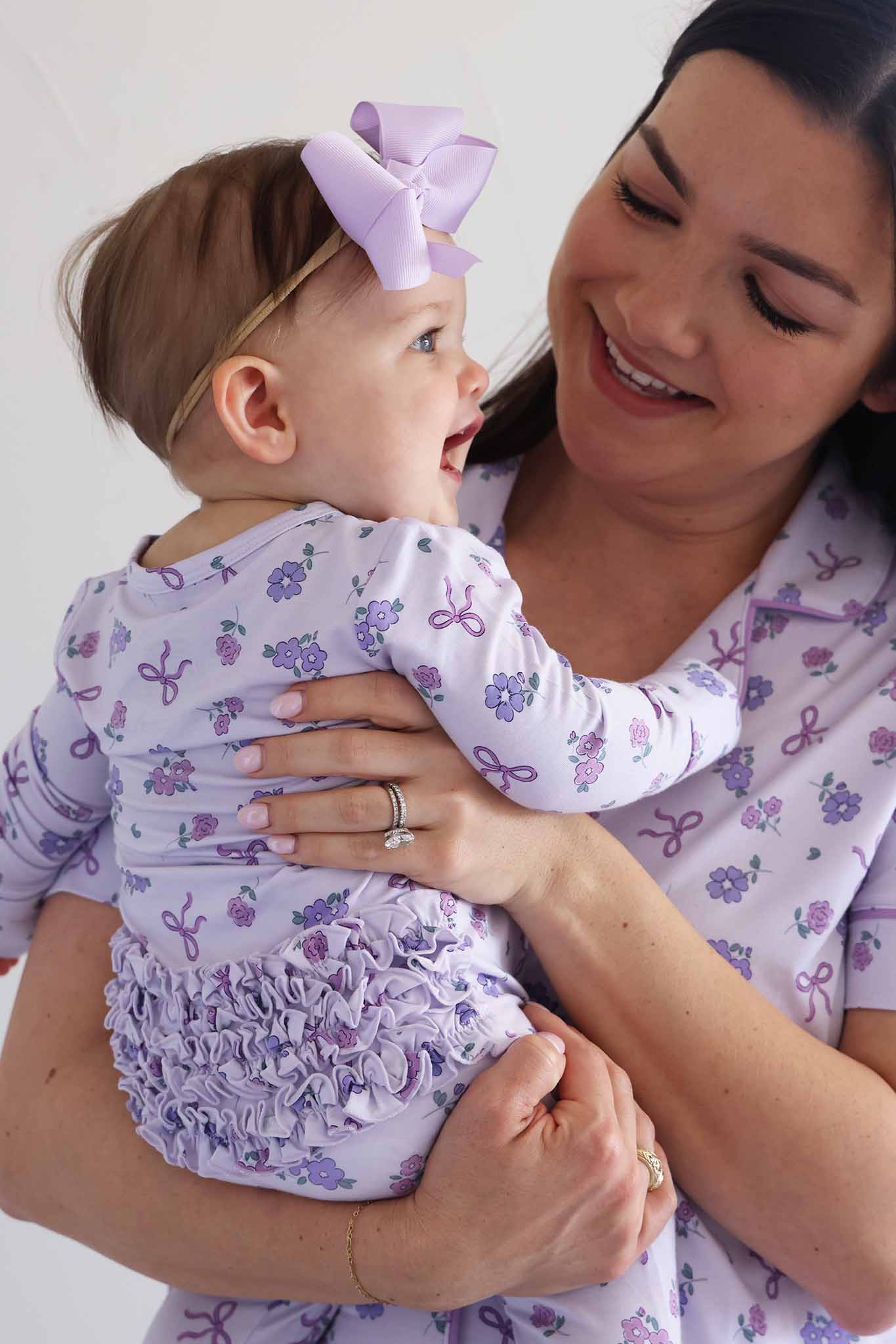 Women's Two Piece Flare Lounge Set | Ribbon & Roses Purple