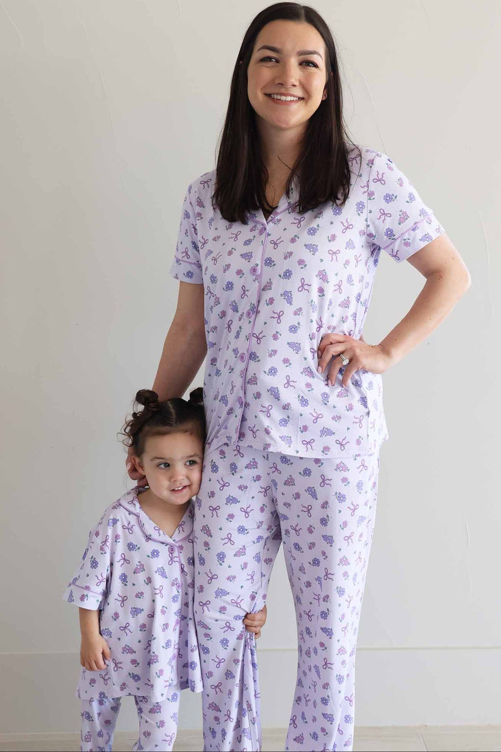 Girl's Two Piece Flare Lounge Set | Ribbon & Roses Purple