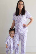Women's Two Piece Flare Lounge Set | Ribbon & Roses Purple