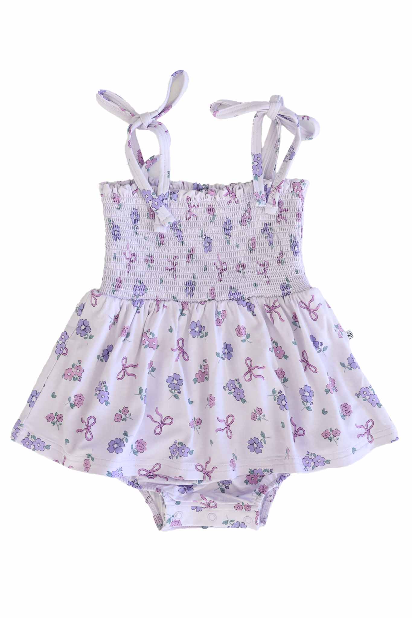 Smocked Twirl Bodysuit | Ribbon & Roses Purple