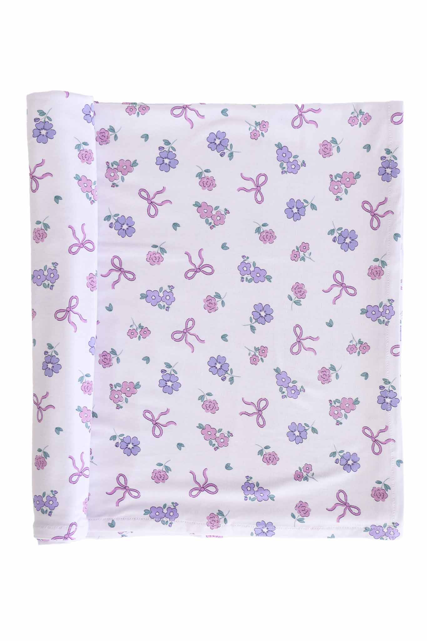 Ribbon & Roses Oversized Swaddle Blanket | Purple