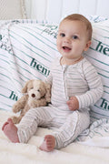 Sage's Stripes Bamboo Waffle Convertible Zip Romper