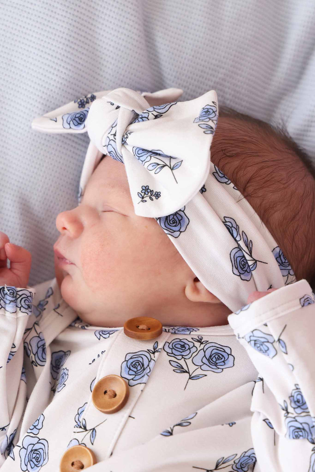 Sapphire Garden Knit Large Bow Headwrap