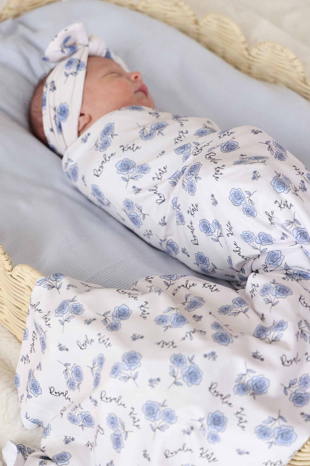 Sapphire Garden Personalized Swaddle Blanket