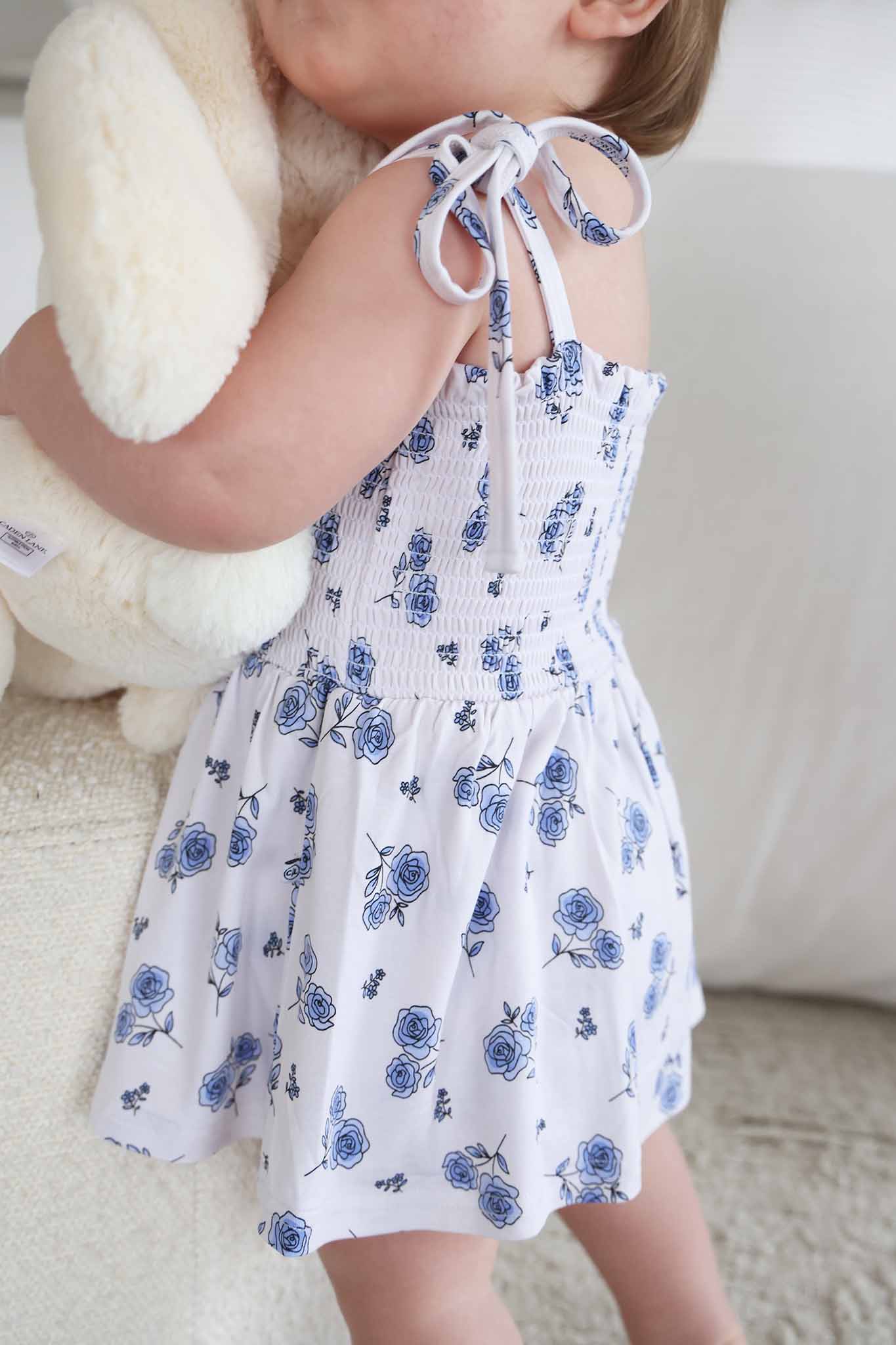 Smocked Twirl Bodysuit | Sapphire Garden