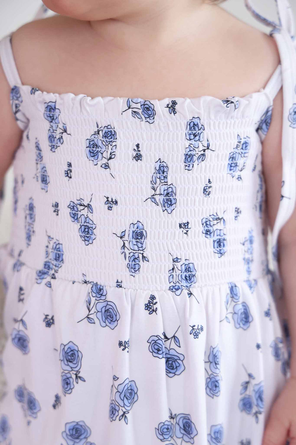 Smocked Twirl Bodysuit | Sapphire Garden
