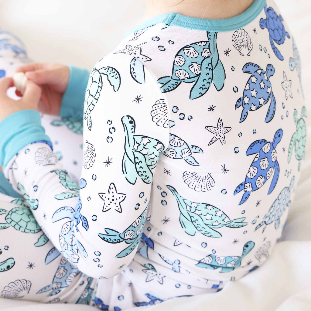 Sea Turtle Splash Two Piece Pajama Set