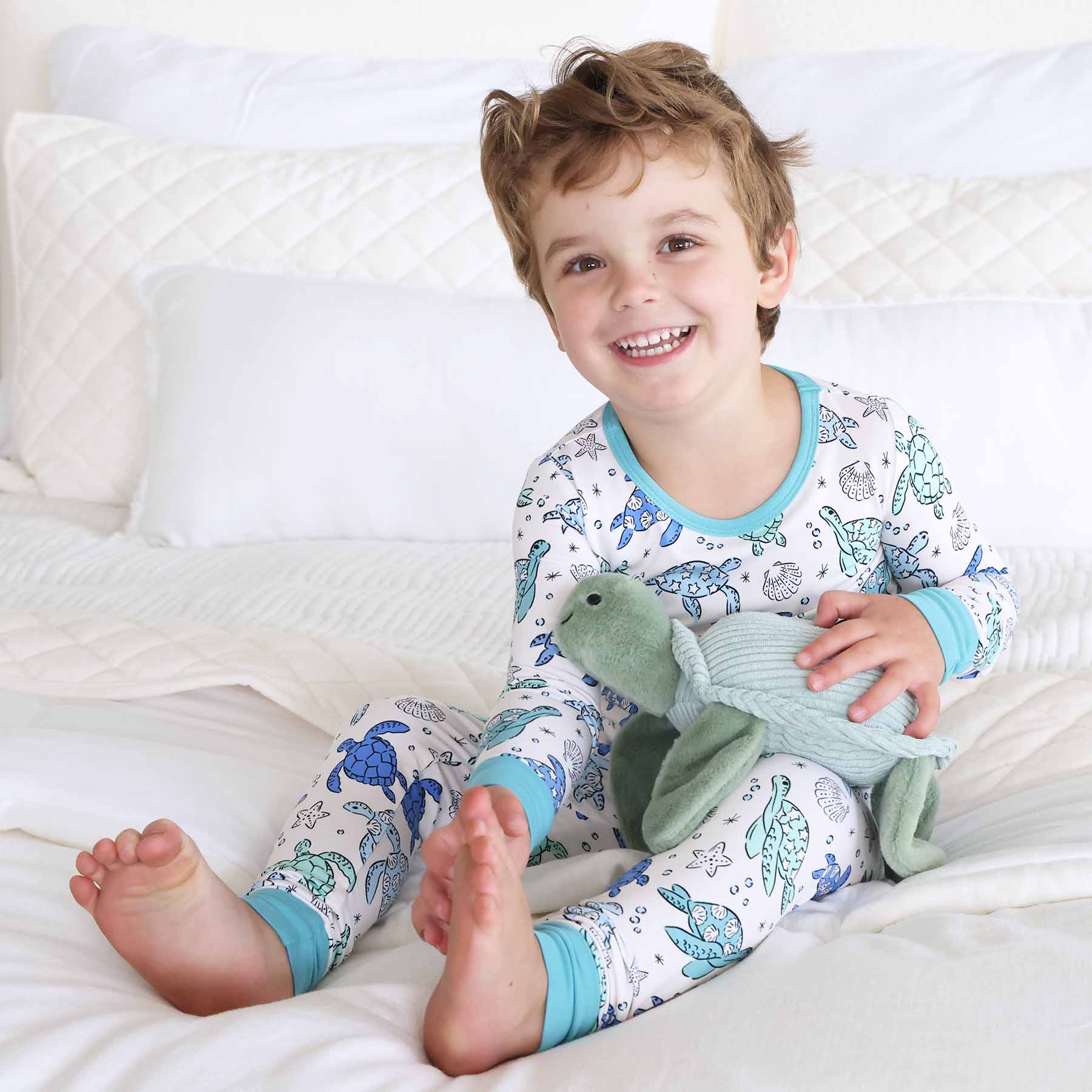 Sea Turtle Splash Two Piece Pajama Set