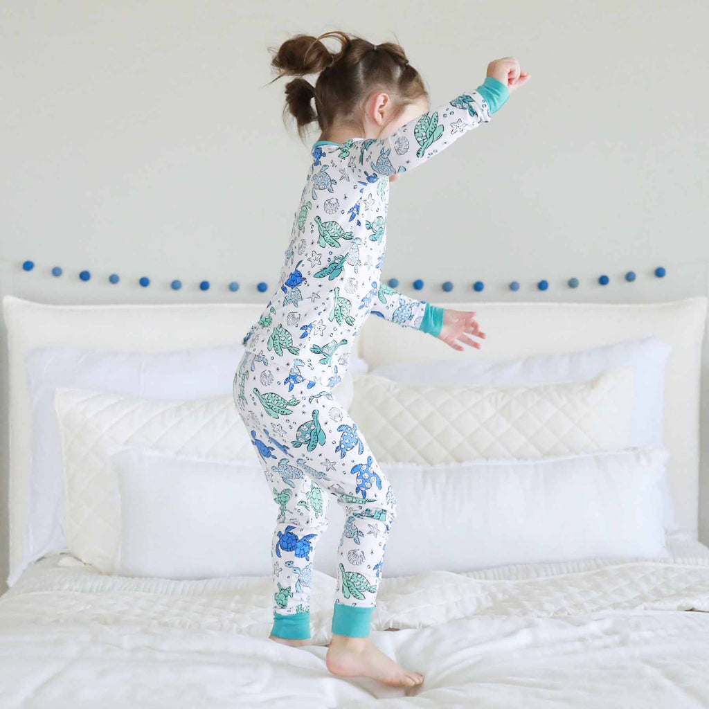 Sea Turtle Splash Two Piece Pajama Set