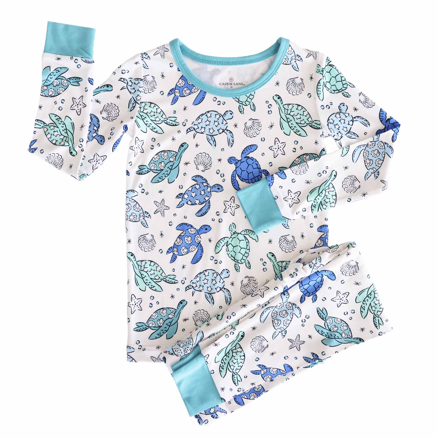 Sea Turtle Splash Two Piece Pajama Set