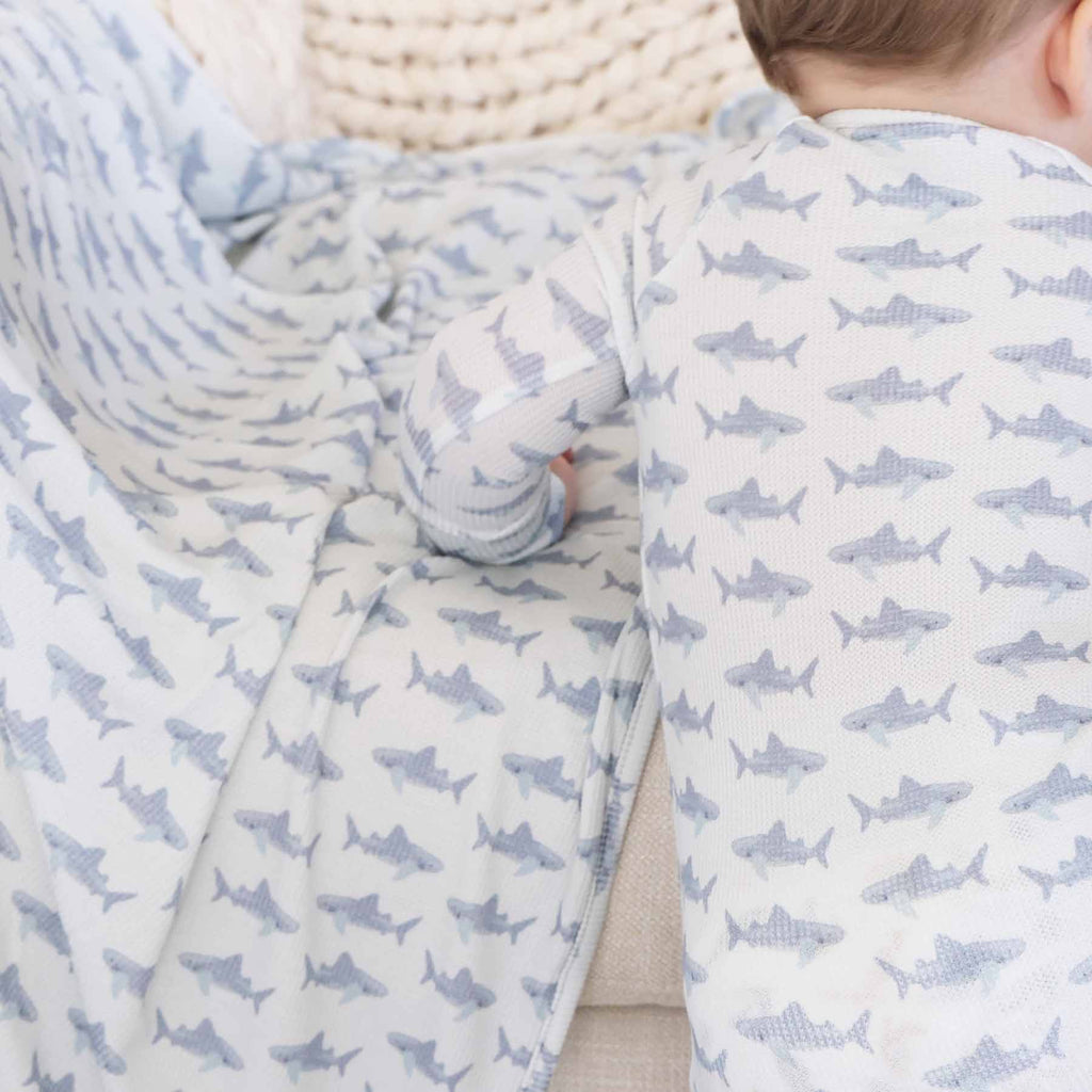 Fins Up Bamboo Waffle Convertible Zip Romper