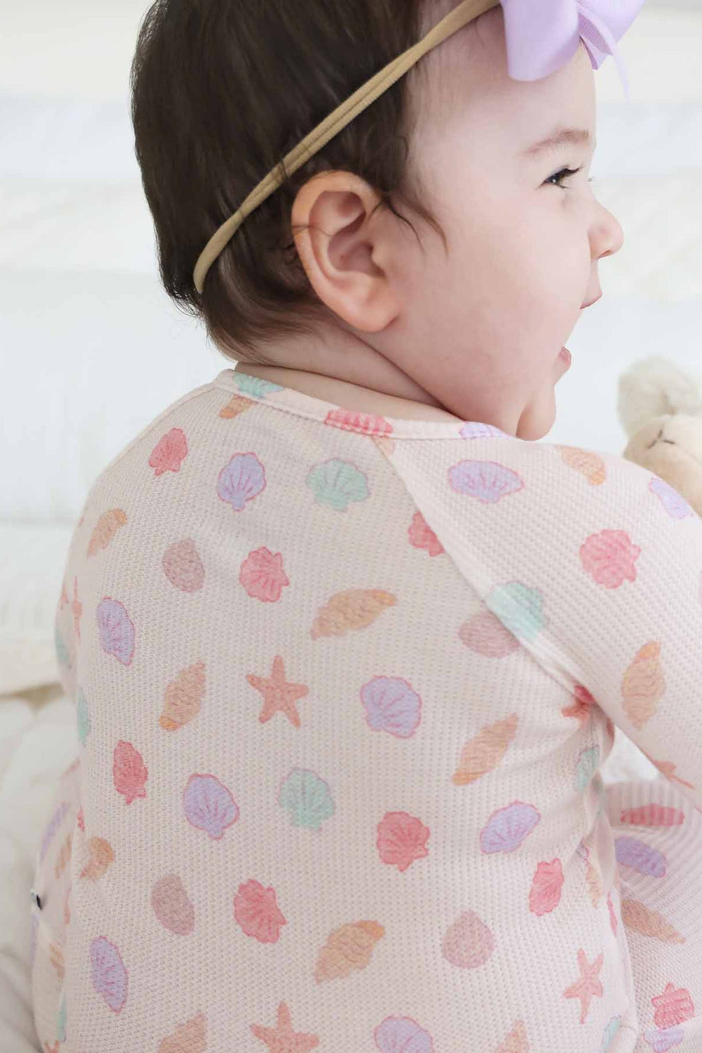 Saltwater Shells Bamboo Waffle Convertible Zip Romper