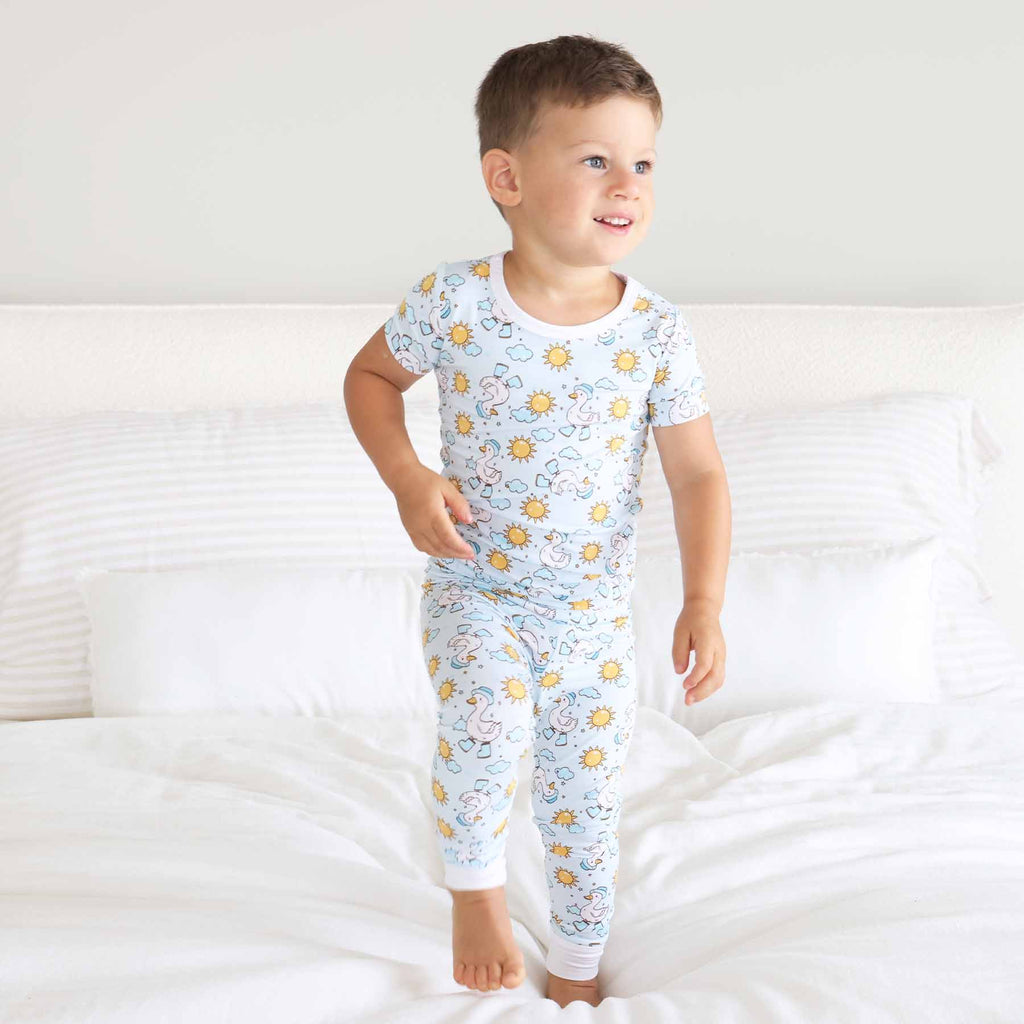 Silly Goose Two Piece Pajama Set | Blue