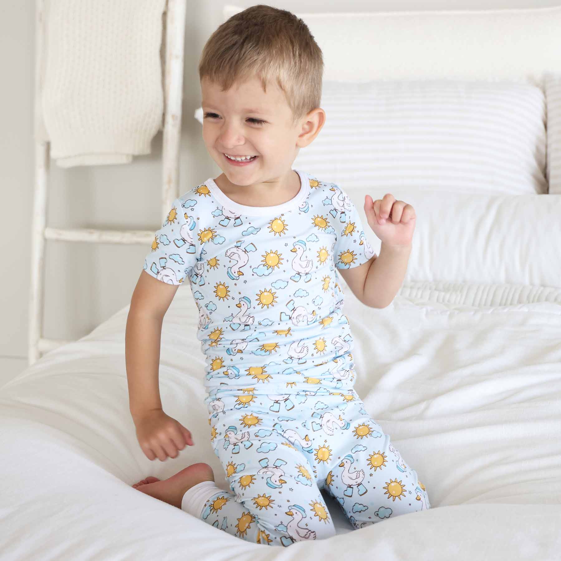 Silly Goose Two Piece Pajama Set | Blue