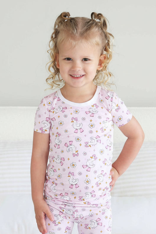 Silly Goose Two Piece Pajama Set | Pink