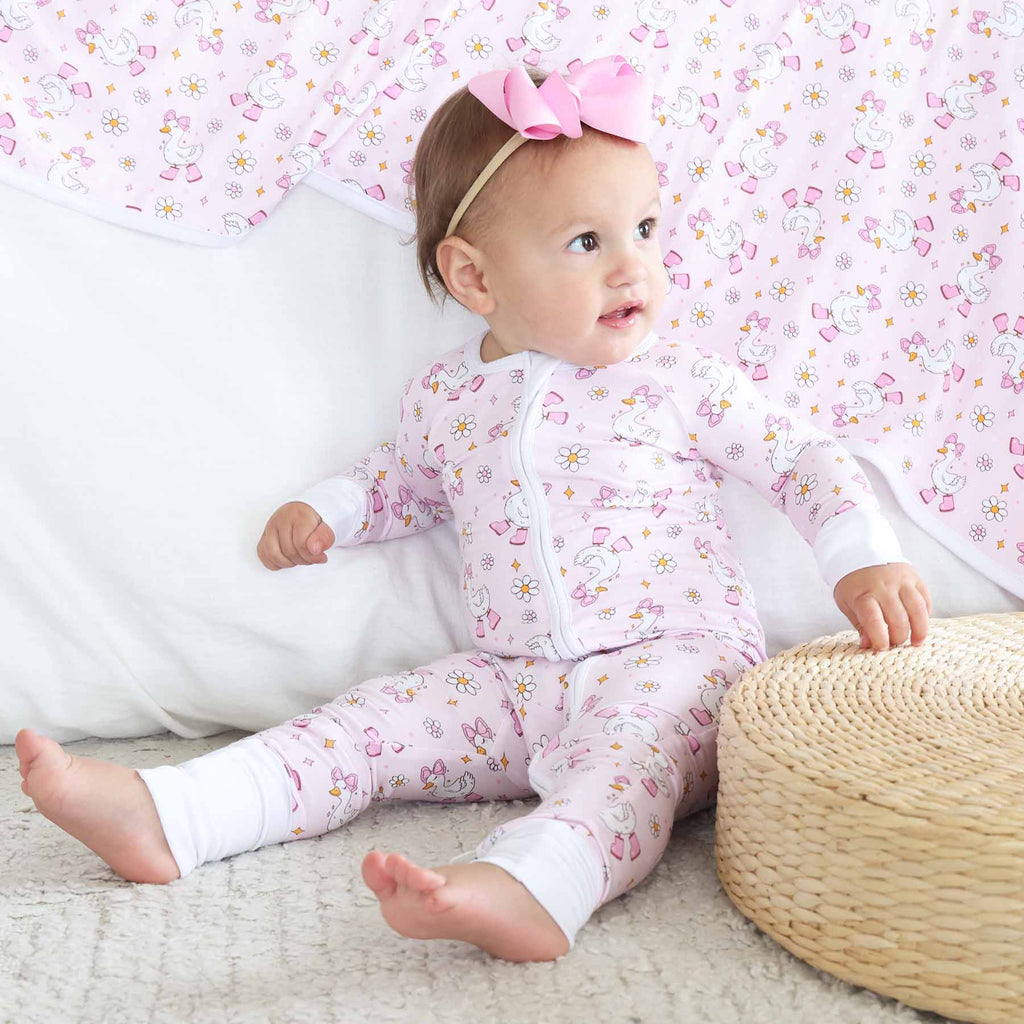Silly Goose Convertible Zip Romper | Pink