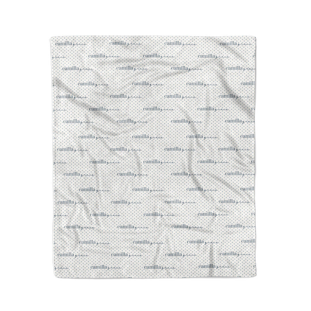 Snuggle Spots Personalized Kids Blanket | White