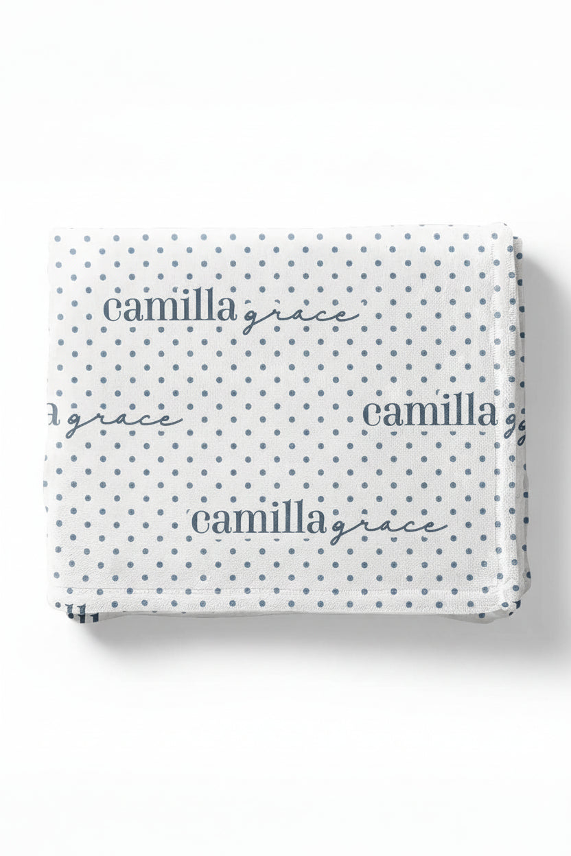 Snuggle Spots Personalized Kids Blanket | White
