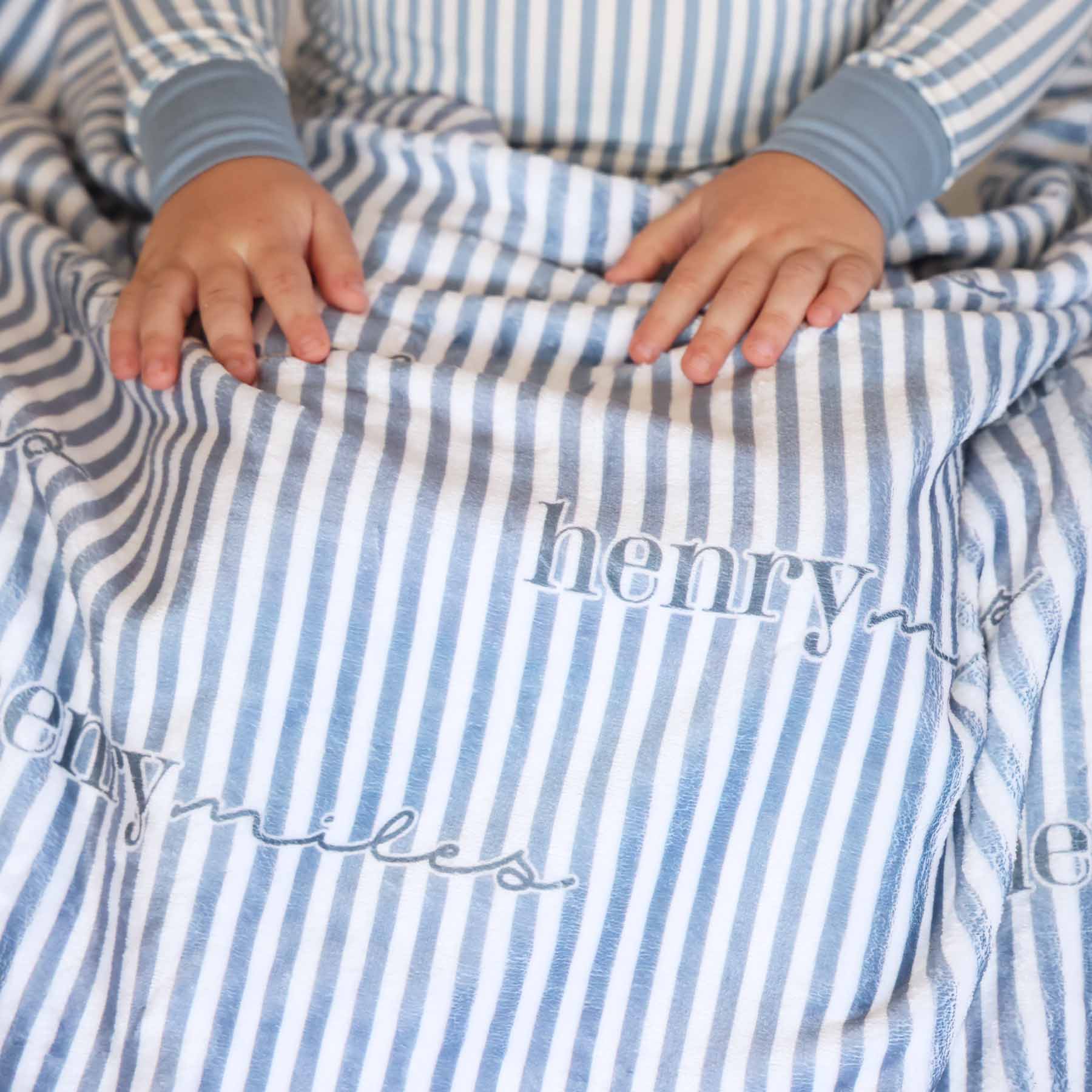 Snuggle Stripes Personalized Kids Blanket