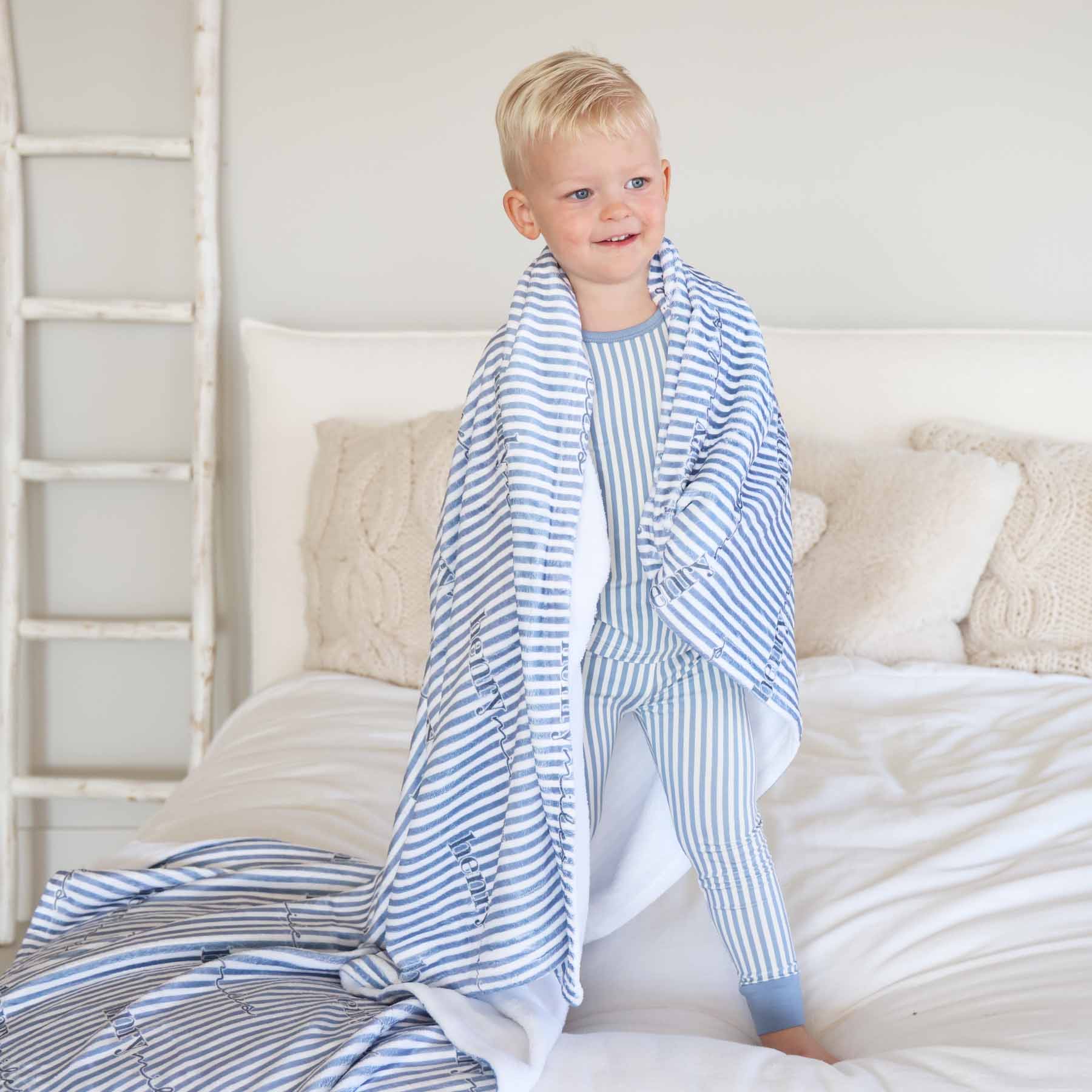 Snuggle Stripes Personalized Kids Blanket