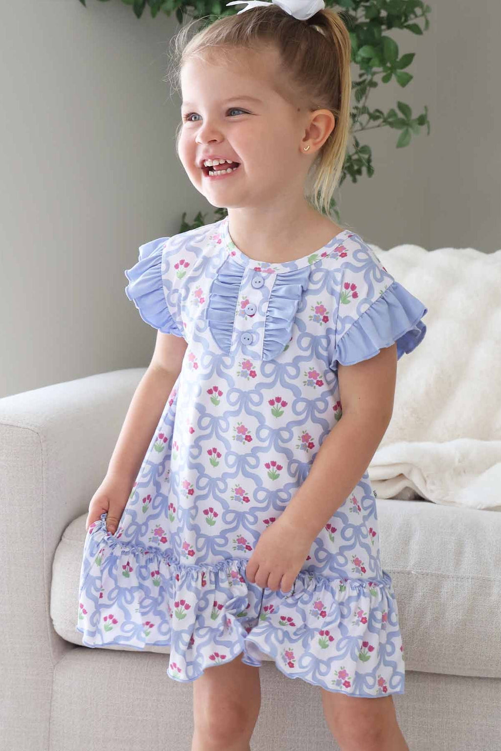 Flutter Sleeve Nightgown | Tied In Tulips