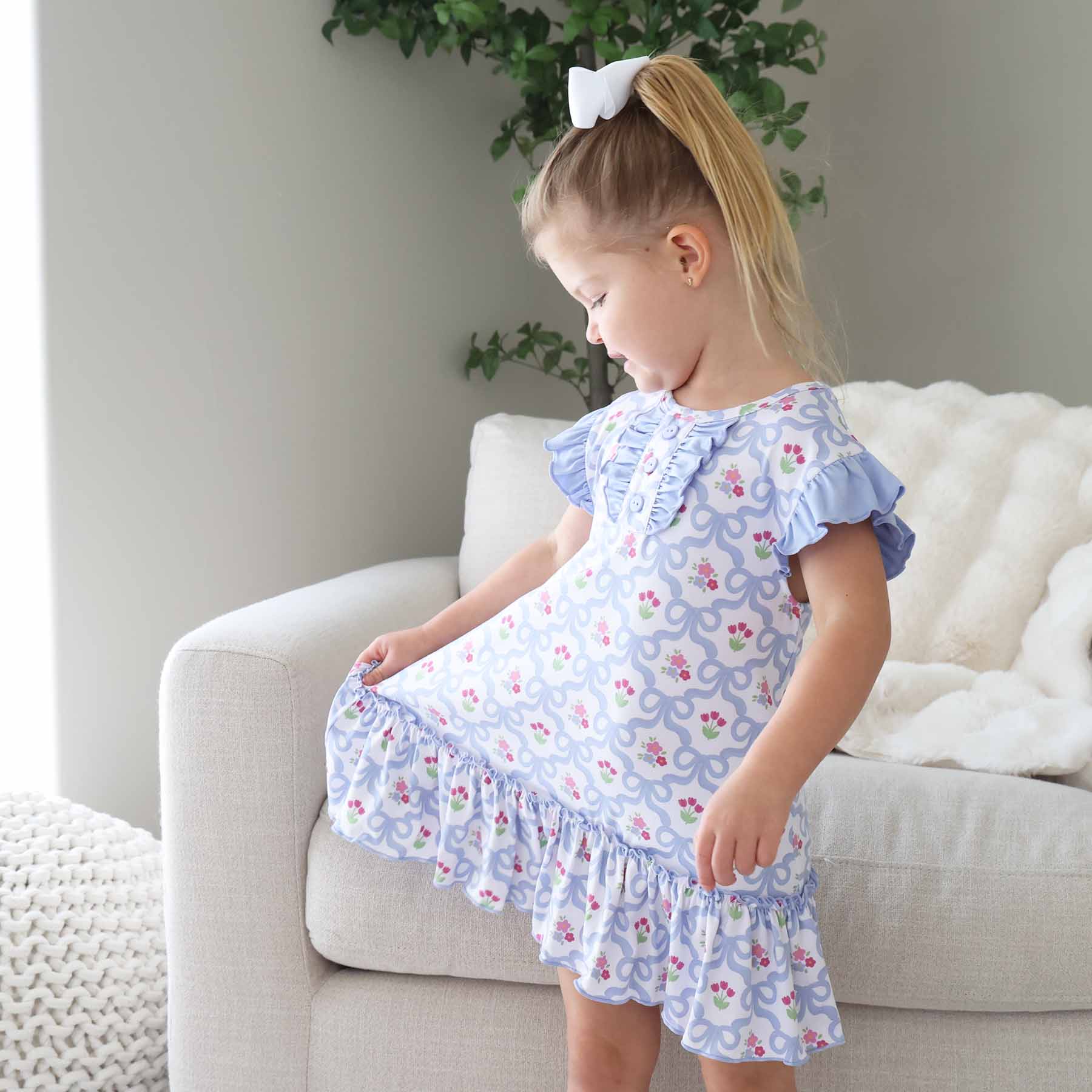Flutter Sleeve Nightgown | Tied In Tulips