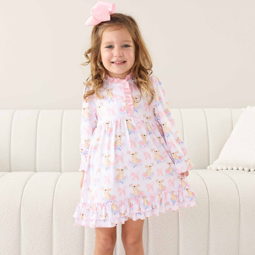 Long Sleeve Princess Ruffle Nightgown | Bunny Bow Dreams