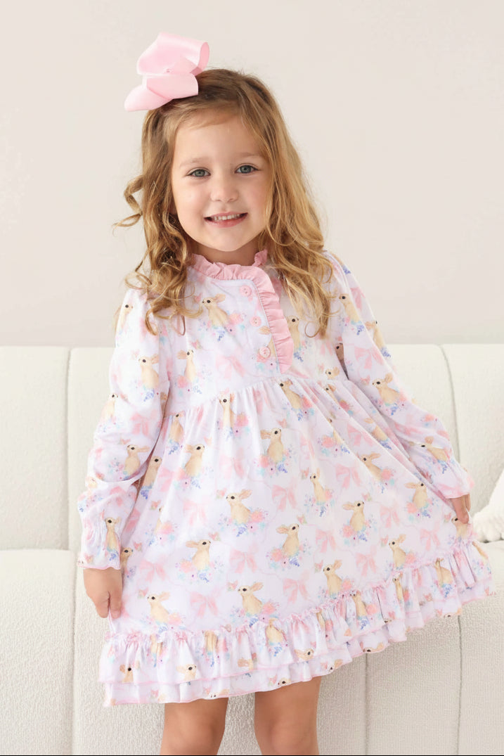 Long Sleeve Princess Ruffle Nightgown | Bunny Bow Dreams