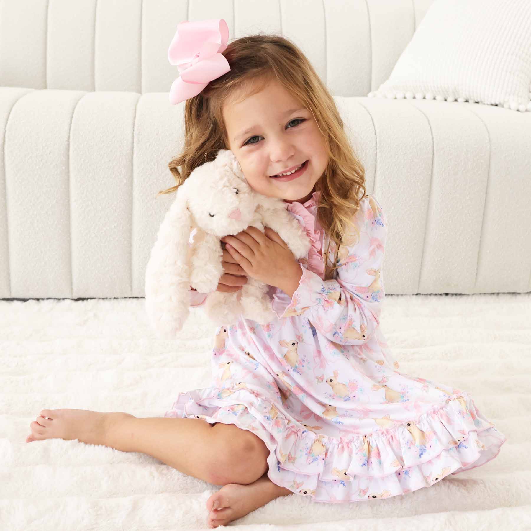 Long Sleeve Princess Ruffle Nightgown | Bunny Bow Dreams