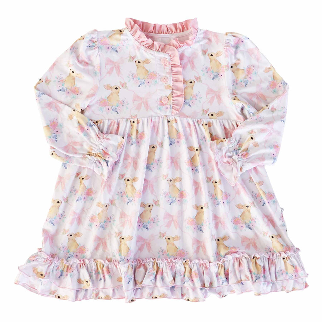 Long Sleeve Princess Ruffle Nightgown | Bunny Bow Dreams