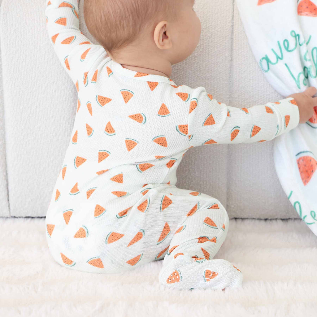 Slice, Slice Baby Bamboo Waffle Zipper Footie