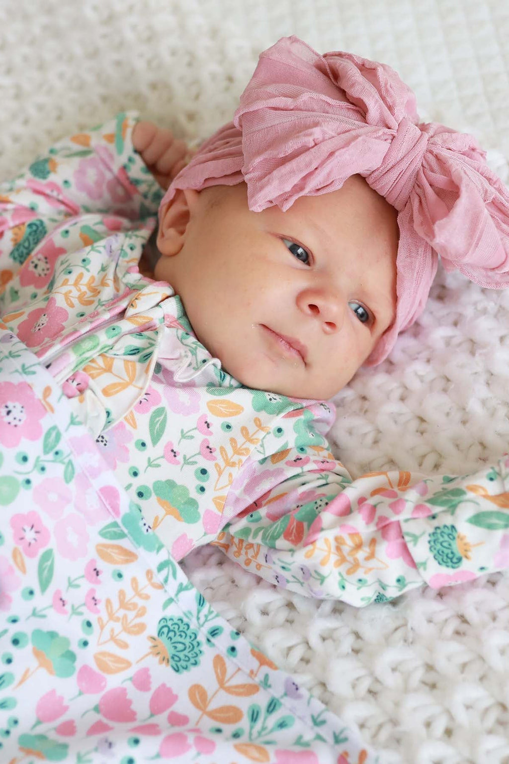 Willow's Whimsy Floral Ruffle Zipper Footie